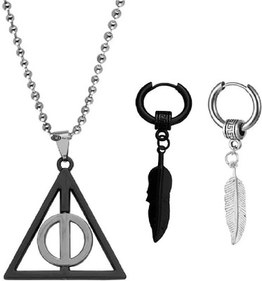 COSMO DUST JEWELLERY WITH DEVICE Stainless Steel Silver, Black Silver Silver, Black Jewellery Set(Pack of 3)