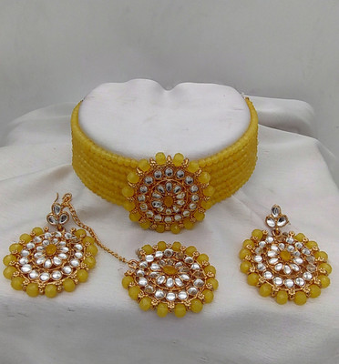 Ruhi Metal, Alloy Gold-plated Yellow Jewellery Set(Pack of 3)