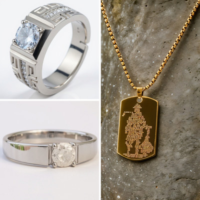 KURMASHOP Stainless Steel Sterling Silver Gold, Silver, White Jewellery Set(Pack of 3)