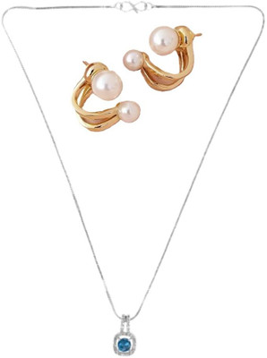 SRK Fashions Alloy Blue, Gold Jewellery Set(Pack of 1)