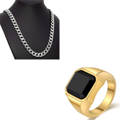MAATRCHAAYA Stainless Steel Gold-plated, Sterling Silver Gold, Silver Jewellery Set(Pack of 2)