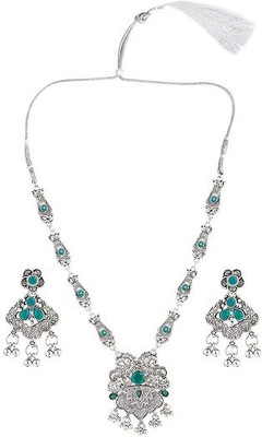 Lathar Alloy Blue Jewellery Set(Pack of 1)