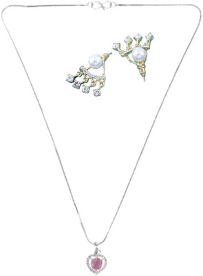SRK Fashions Alloy Pink, White Jewellery Set(Pack of 1)