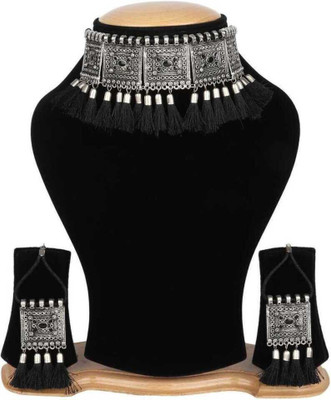ZUKHRUF Oxidised Silver Silver Silver, Black Jewellery Set(Pack of 1)