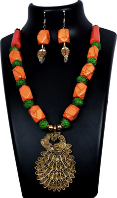 A S enterprize Oxidised Silver Multicolor Jewellery Set(Pack of 1)