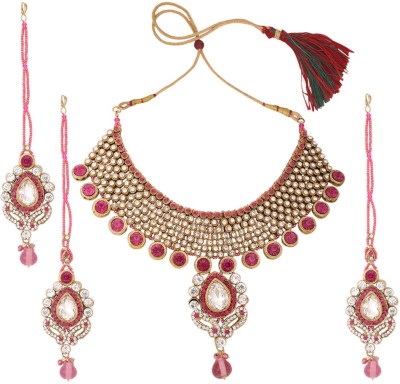 Styylo Jewels Brass Gold-plated Pink Jewellery Set(Pack of 4)