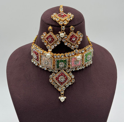 SatnamCreation Alloy Gold-plated Multicolor Jewellery Set(Pack of 1)