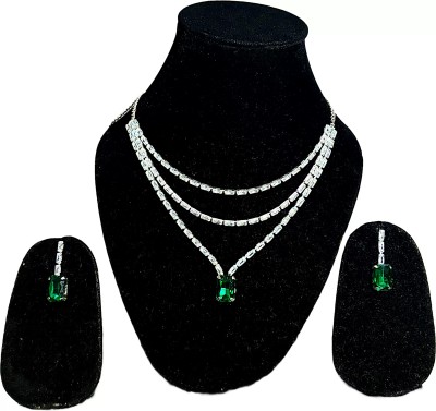 Kavya Creation Alloy Rhodium Silver Jewellery Set(Pack of 1)