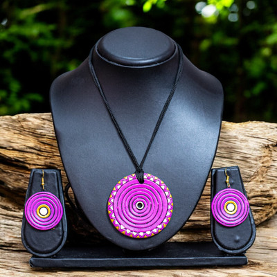 SHILPOGRAM Terracotta Pink Jewellery Set(Pack of 1)