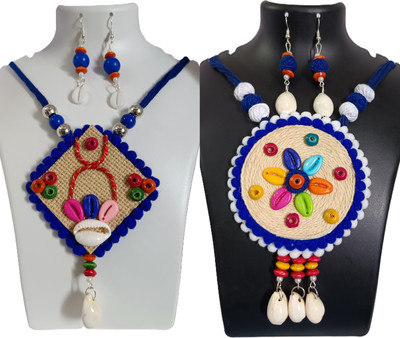 Loknath Handcraft Fabric Multicolor Jewellery Set(Pack of 2)