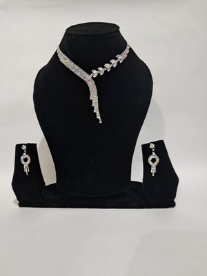 Tanushka Fashion Alloy Silver White, Silver Jewellery Set(Pack of 1)