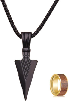 MAATRCHAAYA Brass, Alloy Titanium, Gold-plated Black, Gold Jewellery Set(Pack of 2)