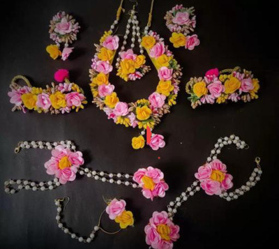 The Visual Hub Fabric Gold Jewellery Set(Pack of 1)