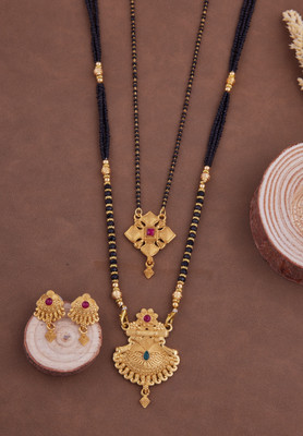 house of common Brass Gold-plated Gold Jewellery Set(Pack of 2)