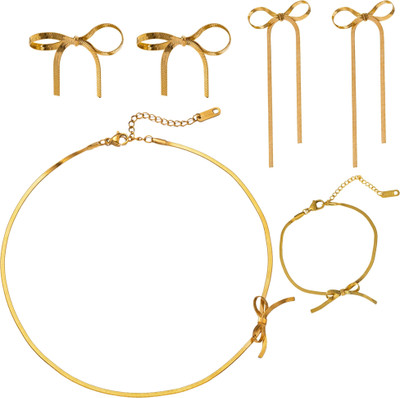 Gehney joy of jewels Stainless Steel Gold-plated Gold Jewellery Set(Pack of 6)