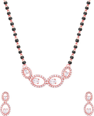 GIVA Sterling Silver Rhodium Rose Gold Jewellery Set(Pack of 1)