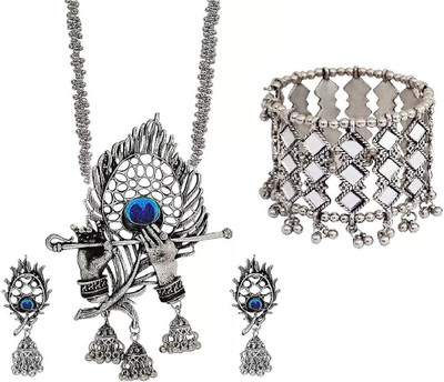 COSMO DUST JEWELLERY WITH DEVICE Oxidised Silver Silver Silver Jewellery Set(Pack of 3)