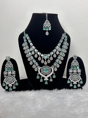 Kishori jewels Brass Green Jewellery Set(Pack of 1)