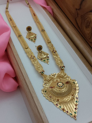 OmKrishiv Brass Gold-plated Gold Jewellery Set(Pack of 1)