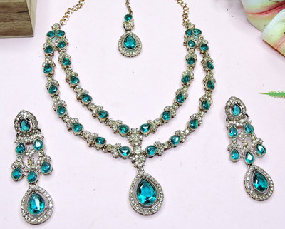 VATSALYA creation Alloy Gold-plated Green Jewellery Set(Pack of 1)