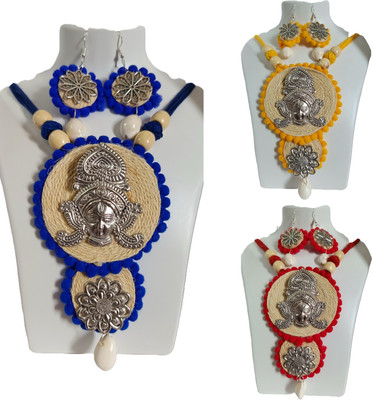 Loknath Handcraft Jute Multicolor Jewellery Set(Pack of 3)