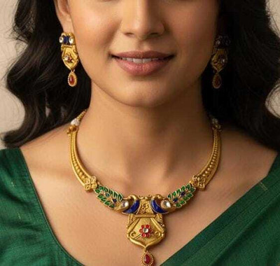 diven shop Alloy Gold-plated Gold Jewellery Set(Pack of 2)