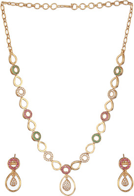 SARAF RS JEWELLERY Brass Rhodium Multicolor Jewellery Set(Pack of 3)