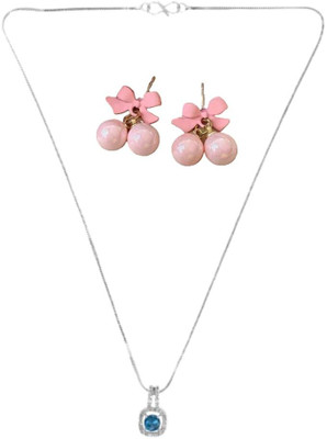 SRK Fashions Alloy Blue, Pink Jewellery Set(Pack of 1)