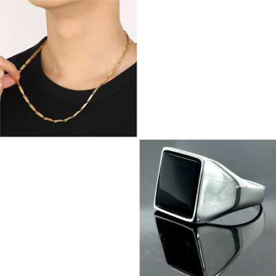 Vipunj Alloy Gold-plated, Sterling Silver Black, Silver, Gold Jewellery Set(Pack of 1)