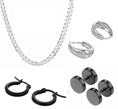 KJ Verma Stainless Steel Silver, Black Jewellery Set(Pack of 1)