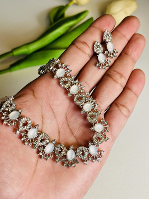 Jassa Alloy Silver, Gold-plated White, Silver Jewellery Set(Pack of 3)