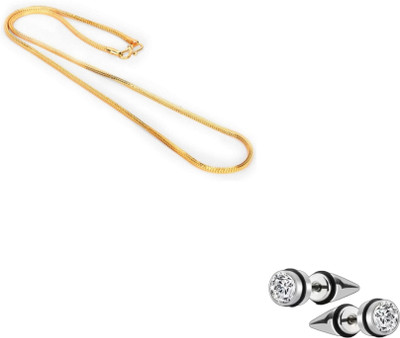 mattrachaya Brass, Stainless Steel Sterling Silver, Gold-plated Silver, Gold Jewellery Set(Pack of 2)