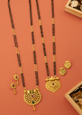 Ringaz Alloy Gold-plated Multicolor Jewellery Set(Pack of 6)
