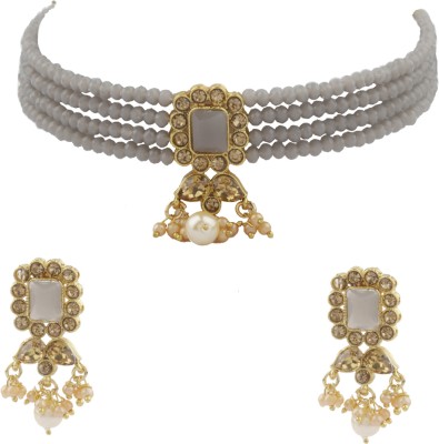 Anuradha Art jewellery Alloy Grey Jewellery Set(Pack of 1)