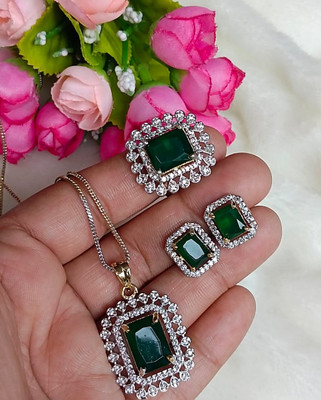 DENICRAAS Alloy Gold-plated Green, Gold Jewellery Set(Pack of 4)