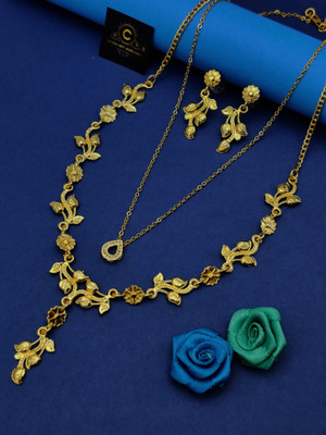 CHARLI ART JEWELLERY Alloy Gold-plated Gold Jewellery Set(Pack of 1)