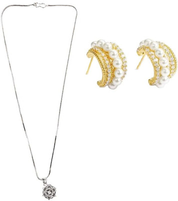 SKG Fashions Stone Silver, Gold Jewellery Set(Pack of 1)