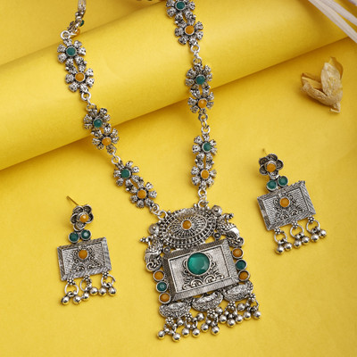 Foxy Trend Zinc Silver Green, Yellow Jewellery Set(Pack of 3)