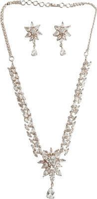 house of common Brass Rhodium White Jewellery Set(Pack of 1)