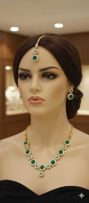 ICG Alloy Platinum Red Jewellery Set(Pack of 1)