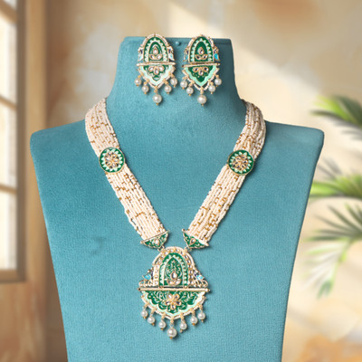 OrnaOra Alloy Green Jewellery Set(Pack of 2)