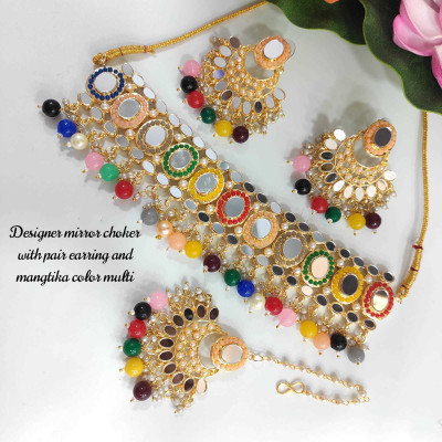 Raj creation Brass Gold-plated Multicolor Jewellery Set(Pack of 1)