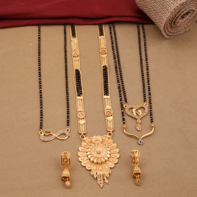 pearl jewellery Alloy Gold-plated Gold Jewellery Set(Pack of 5)