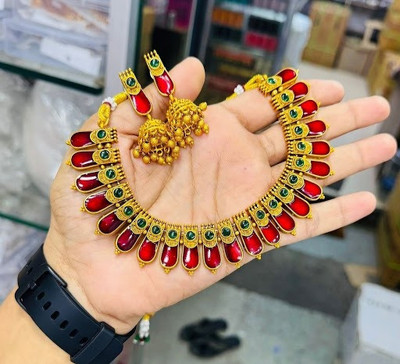 Joyful Alloy Red Jewellery Set(Pack of 3)