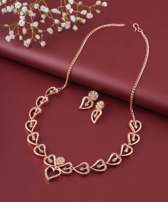 Riventha Alloy Rose Gold Jewellery Set(Pack of 1)