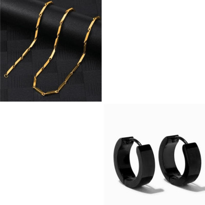 MAATRCHAAYA Stainless Steel Gold-plated, Titanium Gold, Black Jewellery Set(Pack of 2)
