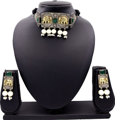 Moti Maya Brass Gold-plated Silver Jewellery Set(Pack of 1)