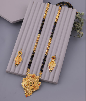 house of common Brass Gold-plated Gold, Black Jewellery Set(Pack of 1)