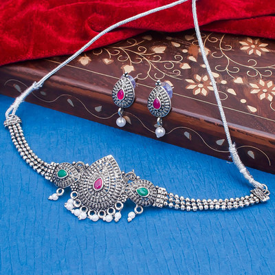 Sukkhi Alloy Silver Silver Jewellery Set(Pack of 3)