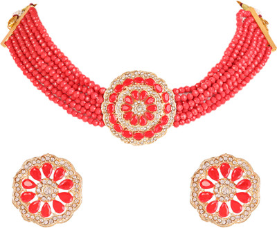 ANOUK Brass Gold-plated Maroon Jewellery Set(Pack of 1)